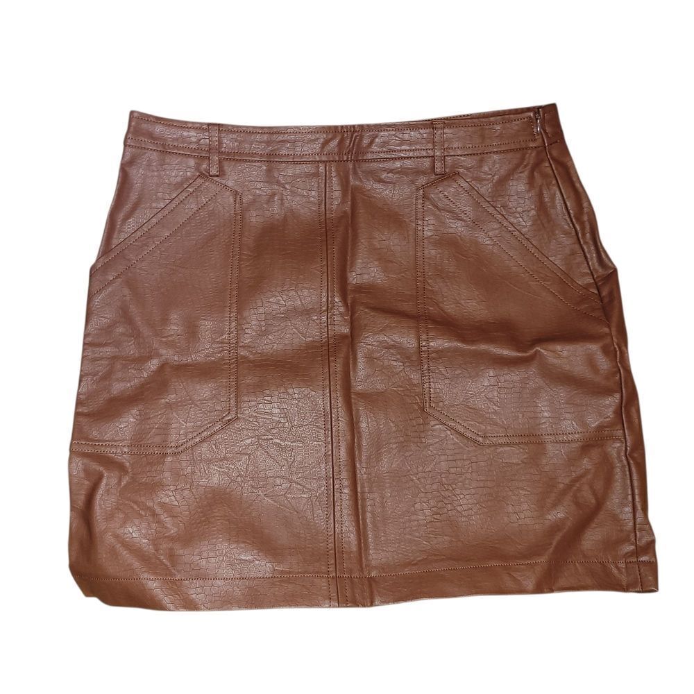 Stella Luce Brown Cargo Pencil Mini Skirt